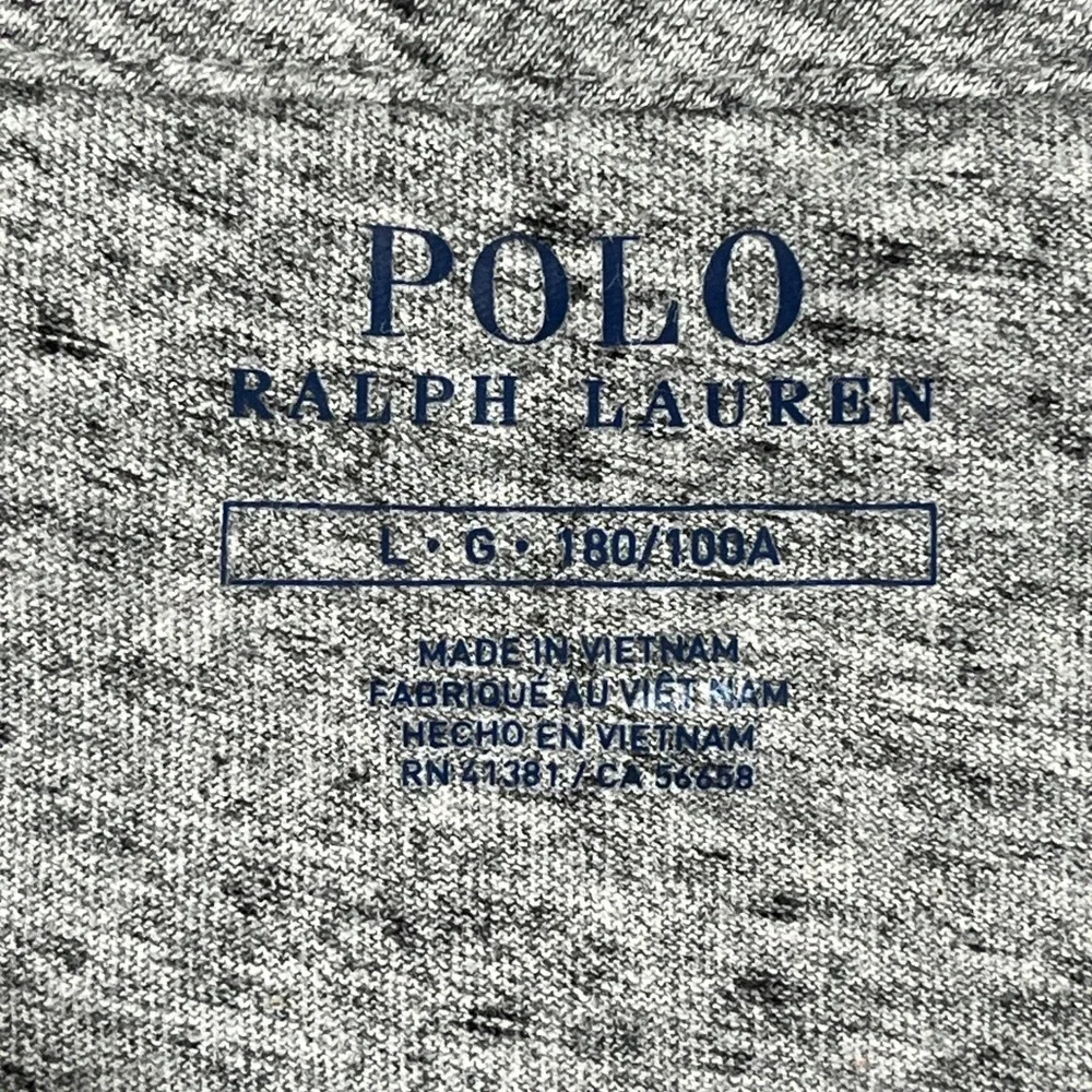 Polo Ralph Lauren T-Shirt Mens L Grey Heather Marl Pony Logo Casual Essential